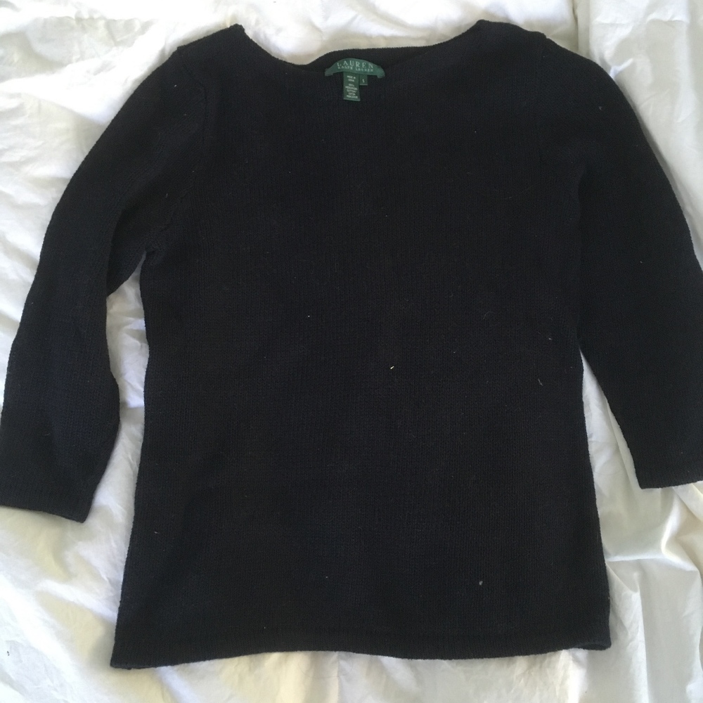 Navy Ralph Lauren Sweater 3/4 Sleeves Small